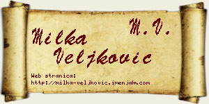 Milka Veljković vizit kartica